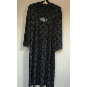 Kamal Kulture Womens XL Cut Out Design Front Turtleneck Front Midi Dress Black